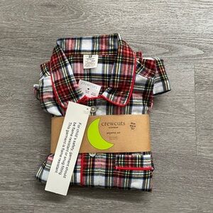 Crewcuts Multicolor Plaid Pajama Set with Red Trim size M(8-9)
